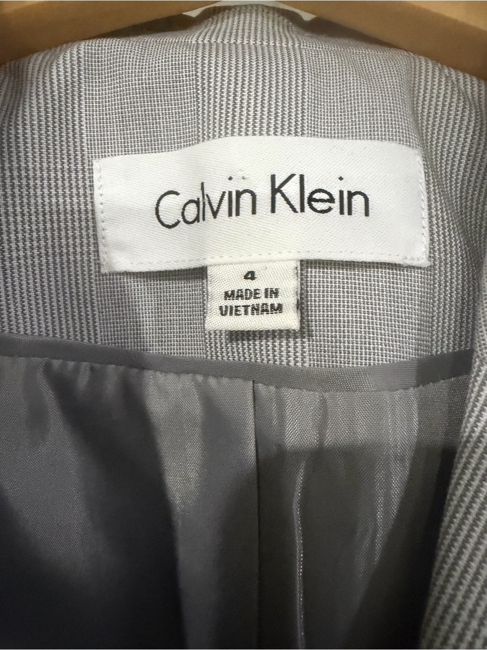 Calvin Klein Tailored plaid Light Gray Women’s Blazer - Picture 8 of 9